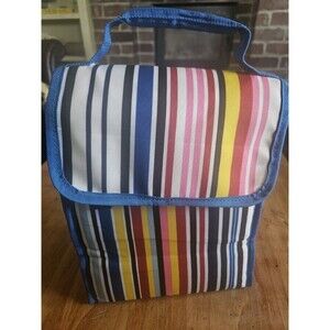 Lunch in Style - Multicolor Striped Freezer Lunch Bag